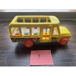 Vintage 1965 Fisher Price Collectible Little People SCHOOL BUS 192 #3